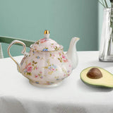 Maxbell Retro Water Kettle 400ml Colorful Pattern Coffee Pot for Juice Flower Tea Pink