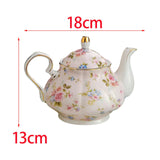 Maxbell Retro Water Kettle 400ml Colorful Pattern Coffee Pot for Juice Flower Tea Pink