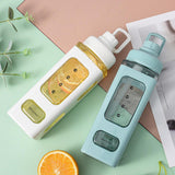 Maxbell Leakproof Water Bottle with Straw 700ml Reusable Anti Slip for Home Office white