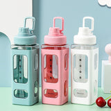 Maxbell Leakproof Water Bottle with Straw 700ml Reusable Anti Slip for Home Office white