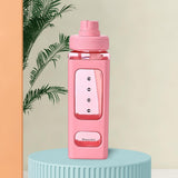Maxbell Leakproof Water Bottle with Straw 700ml Reusable Anti Slip for Home Office red