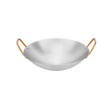 Maxbell Wok Pan Fittings Cookware Durable Soup Pan Binaural Pot for Picnic Home BBQ B