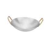 Maxbell Wok Pan Fittings Cookware Durable Soup Pan Binaural Pot for Picnic Home BBQ B