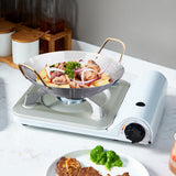 Maxbell Wok Pan Fittings Cookware Durable Soup Pan Binaural Pot for Picnic Home BBQ B