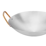 Maxbell Wok Pan Fittings Cookware Durable Soup Pan Binaural Pot for Picnic Home BBQ B