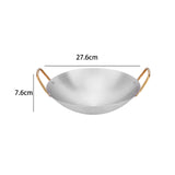 Maxbell Wok Pan Fittings Cookware Durable Soup Pan Binaural Pot for Picnic Home BBQ B