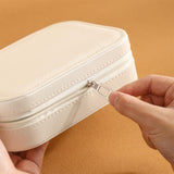 Maxbell Earrings Necklaces Travel Case Holder Double Layer Removable Partition White