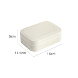 Maxbell Earrings Necklaces Travel Case Holder Double Layer Removable Partition White