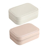 Maxbell Earrings Necklaces Travel Case Holder Double Layer Removable Partition White