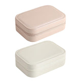 Maxbell Earrings Necklaces Travel Case Holder Double Layer Removable Partition White