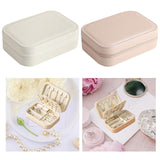 Maxbell Earrings Necklaces Travel Case Holder Double Layer Removable Partition White