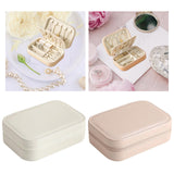 Maxbell Earrings Necklaces Travel Case Holder Double Layer Removable Partition White