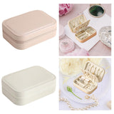 Maxbell Earrings Necklaces Travel Case Holder Double Layer Removable Partition White