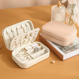 Maxbell Earrings Necklaces Travel Case Holder Double Layer Removable Partition White