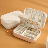 Maxbell Earrings Necklaces Travel Case Holder Double Layer Removable Partition White