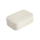 Maxbell Earrings Necklaces Travel Case Holder Double Layer Removable Partition White