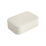 Maxbell Earrings Necklaces Travel Case Holder Double Layer Removable Partition White