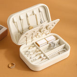 Maxbell Earrings Necklaces Travel Case Holder Double Layer Removable Partition White