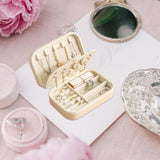 Maxbell Earrings Necklaces Travel Case Holder Double Layer Removable Partition White
