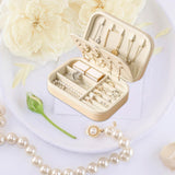 Maxbell Earrings Necklaces Travel Case Holder Double Layer Removable Partition White