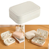 Maxbell Earrings Necklaces Travel Case Holder Double Layer Removable Partition White