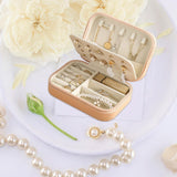Maxbell Earrings Necklaces Travel Case Holder Double Layer Removable Partition Pink