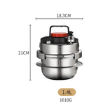 Maxbell Small Pressure Cooker 5 Minutes Quickly Cooking for All Hob Types 1.4L