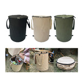 Maxbell Garden Waste Leaves Container Hardshell Bottom Laundry Bag for Fishing Black