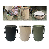 Maxbell Garden Waste Leaves Container Hardshell Bottom Laundry Bag for Fishing Black