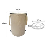 Maxbell Garden Waste Leaves Container Hardshell Bottom Laundry Bag for Fishing Beige