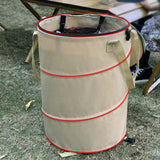 Maxbell Garden Waste Leaves Container Hardshell Bottom Laundry Bag for Fishing Beige