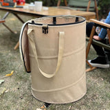 Maxbell Garden Waste Leaves Container Hardshell Bottom Laundry Bag for Fishing Beige