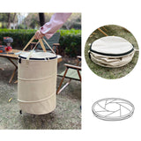 Maxbell Garden Waste Leaves Container Hardshell Bottom Laundry Bag for Fishing Beige