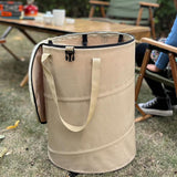 Maxbell Garden Waste Leaves Container Hardshell Bottom Laundry Bag for Fishing Beige