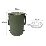 Maxbell Garden Waste Leaves Container Hardshell Bottom Laundry Bag for Fishing Green