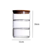 Maxbell Glass Storage Jar Canister Multipurpose for Cookies Refrigerator Dining Room Wood Lid