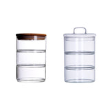 Maxbell Glass Storage Jar Canister Multipurpose for Cookies Refrigerator Dining Room Wood Lid