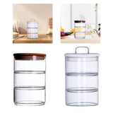 Maxbell Glass Storage Jar Canister Multipurpose for Cookies Refrigerator Dining Room Wood Lid