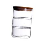 Maxbell Glass Storage Jar Canister Multipurpose for Cookies Refrigerator Dining Room Wood Lid