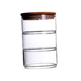 Maxbell Glass Storage Jar Canister Multipurpose for Cookies Refrigerator Dining Room Wood Lid