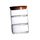 Maxbell Glass Storage Jar Canister Multipurpose for Cookies Refrigerator Dining Room Wood Lid