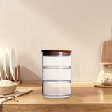 Maxbell Glass Storage Jar Canister Multipurpose for Cookies Refrigerator Dining Room Wood Lid