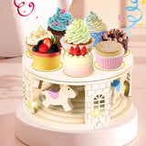 Maxbell Turntable Cupcake Display Stand with Music Cookie Automatic for Party Event