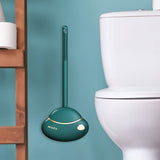 Maxbell Toilet Brush and Holder Durable Compact Size Wall Mounted Base for Bathroom dark green