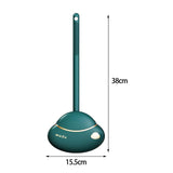 Maxbell Toilet Brush and Holder Durable Compact Size Wall Mounted Base for Bathroom dark green