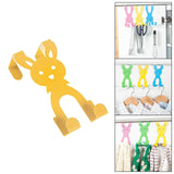 Maxbell Over The Door Hook Double Hooks Decorative Iron for Hanging Handbag Keys Yellow