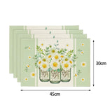Maxbell Spring Table Runner Portable Floral Pattern for Gathering Party Holiday 4Pcs C