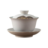 Maxbell Kungfu Gaiwan Ceramic Tea Cup Cover Bowl Tea Mug Teacups Traditional Tea Cup White