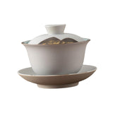Maxbell Kungfu Gaiwan Ceramic Tea Cup Cover Bowl Tea Mug Teacups Traditional Tea Cup White
