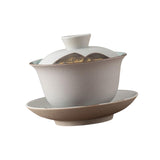 Maxbell Kungfu Gaiwan Ceramic Tea Cup Cover Bowl Tea Mug Teacups Traditional Tea Cup White
